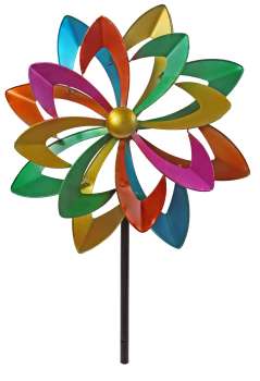 Preview: Farbenfrohes Windrad – Ein lebendiger Hingucker für Ihren Garten